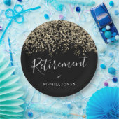 Pensioenpartij Gold Glitter Confetti Papieren Bordje (Feest)