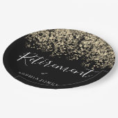 Pensioenpartij Gold Glitter Confetti Papieren Bordje (Gekanteld)