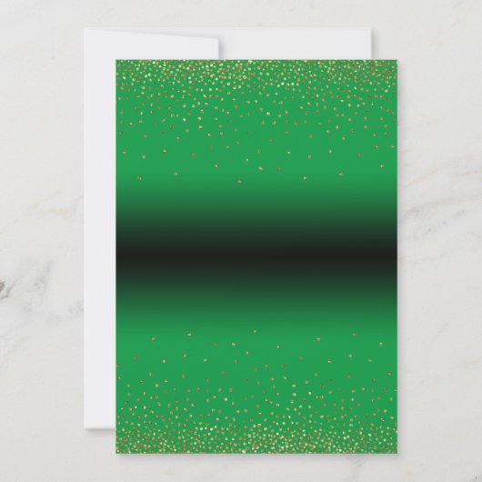 Pensioenpartij Gold Glitter op Bright Green Kaart (Achterkant)