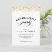 Pensioenpartij Gold Glitter Script Kaart (Staand voorkant)