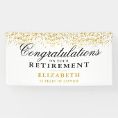 Pensioenpartij Gold Glitter White Banner (Horizontaal)