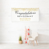 Pensioenpartij Gold Glitter White Banner (Insitu)