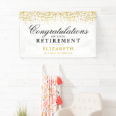 Pensioenpartij Gold Glitter White Banner (Insitu)