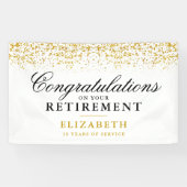 Pensioenpartij Gold Glitter White Banner (Horizontaal)