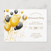 Pensioenpartij Gold Roos en goud Aankondigingskaart (Voorkant)