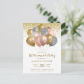 Pensioenpartij Gold Roos en goud Aankondigingskaart (Staand voorkant)