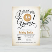 Pensioenpartij - Gold White Retro Kaart (Staand voorkant)