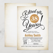 Pensioenpartij - Gold White Retro Kaart (Voorkant / Achterkant)