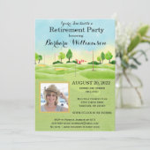 Pensioenpartij Golf Foto Party Kaart (Staand voorkant)