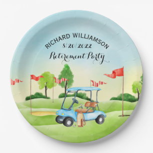 Pensioenpartij Golf Papieren Bordje