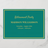 Pensioenpartij Golf Real Gold Folie Uitnodiging (Achterkant)