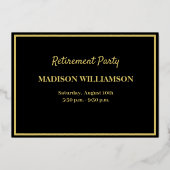 Pensioenpartij Golf Real Gold Folie Uitnodiging (Achterkant)