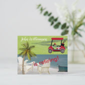 Pensioenpartij Golf Thema Aankondiging (Staand voorkant)