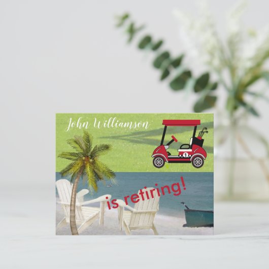 Pensioenpartij Golf Thema Aankondiging (Staand voorkant)