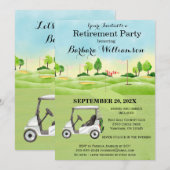 Pensioenpartij Golf Thema Uitnodiging (Voorkant / Achterkant)
