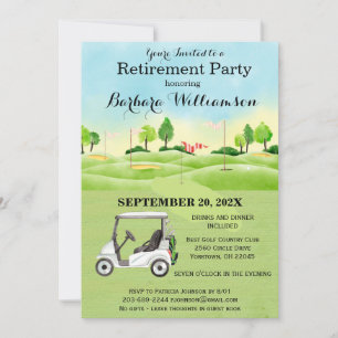 Pensioenpartij Golf Thema Uitnodiging