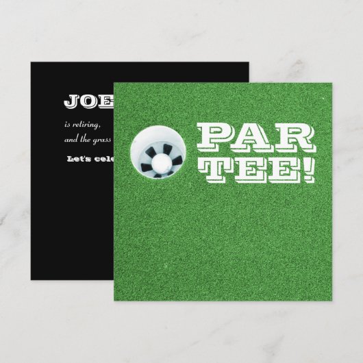 Pensioenpartij - Golfthema - PAR-T-SHIRT! Kaart (Voorkant / Achterkant)
