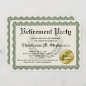 Pensioenpartij Grappig Erkenningscertificaat Kaart (Voorkant / Achterkant)