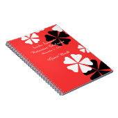 Pensioenpartij Guest Book Red Black White Floral Notitieboek (Rechterzijde)
