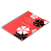 Pensioenpartij Guest Book Red Black White Floral Notitieboek (Linkerzijde)