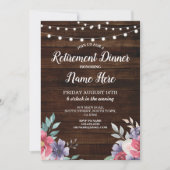 Pensioenpartij in ruste hout RozeFlowers nodigt ui Kaart (Voorkant)