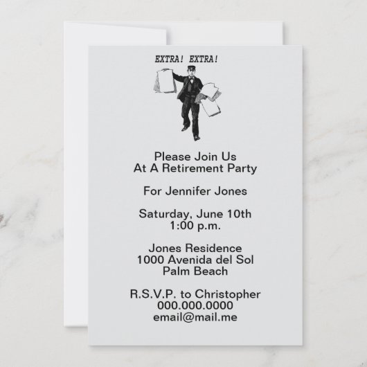 Pensioenpartij krant Extra Extra Kaart (Achterkant)