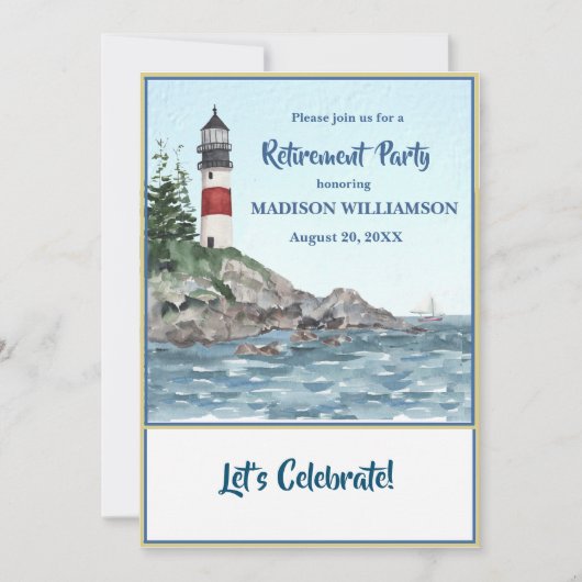 Pensioenpartij Kustvuurtoren Water Aankondiging (Voorkant)