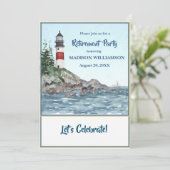 Pensioenpartij Kustvuurtoren Water Aankondiging (Staand voorkant)