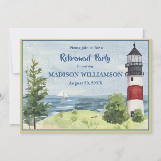 Pensioenpartij Kustvuurtoren Water Aankondiging (Voorkant)