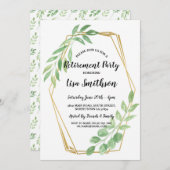 Pensioenpartij laat gouden Lijst zomeruitnodiging Kaart (Voorkant / Achterkant)