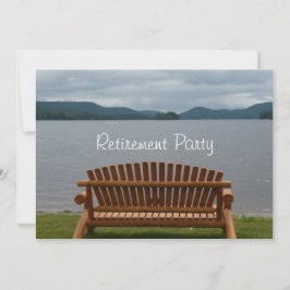 Pensioenpartij-Lakeview met houten bank Kaart