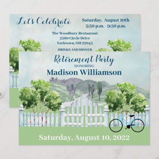 Pensioenpartij Land platteland Rustisch Kaart (Voorkant / Achterkant)