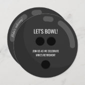Pensioenpartij: "Laten we bowlen!" Black Bowling B Kaart (Voorkant / Achterkant)