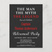 Pensioenpartij Legende brandweerman Uitnodiging Briefkaart (Voorkant)