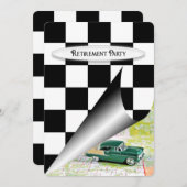 Pensioenpartij met oude auto kaart (Voorkant / Achterkant)