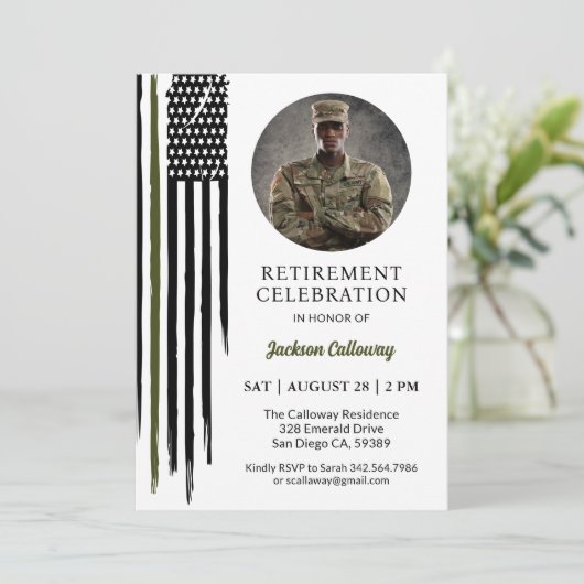 Pensioenpartij Militaire Leger, groene lijn vlag Kaart (Staand voorkant)