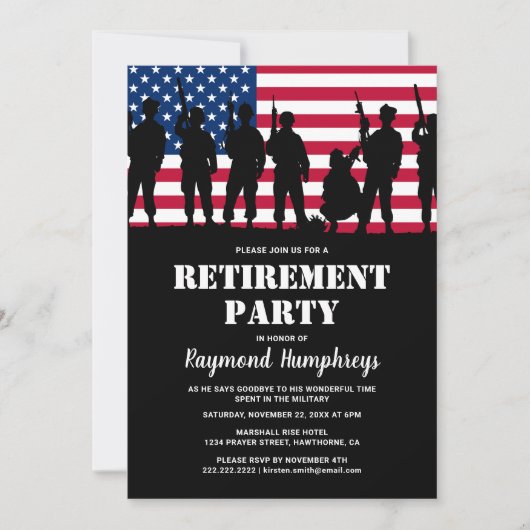 Pensioenpartij | Militaire Soldaat Flag Kaart (Voorkant)