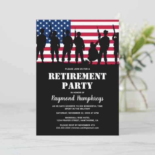 Pensioenpartij | Militaire Soldaat Flag Kaart (Staand voorkant)