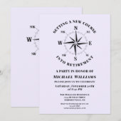 Pensioenpartij minimalistische kompaslager kaart (Voorkant / Achterkant)