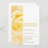 Pensioenpartij Modern gele rozenuitnodiging Kaart (Voorkant / Achterkant)