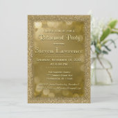 Pensioenpartij | Modern Gold Bokeh Glitter Kaart (Staand voorkant)