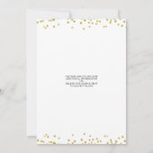 Pensioenpartij Modern Script Gold Confetti Kaart (Achterkant)