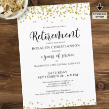 Pensioenpartij Modern Script Gold Confetti
