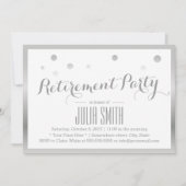 Pensioenpartij Modern Silver Confetti Stippen Kaart (Voorkant)