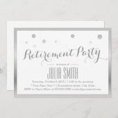 Pensioenpartij Modern Silver Confetti Stippen Kaart (Voorkant / Achterkant)