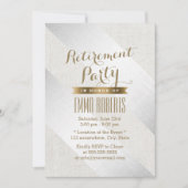 Pensioenpartij Modern Silver Gold Elegant Linen Kaart (Voorkant)