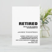 Pensioenpartij Modern Simple Black en White Kaart (Staand voorkant)