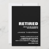 Pensioenpartij Modern Simple Black en White Kaart (Voorkant)