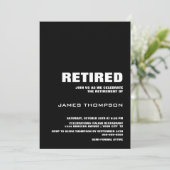 Pensioenpartij Modern Simple Black en White Kaart (Staand voorkant)