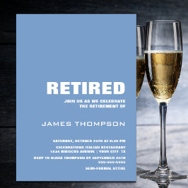 Pensioenpartij Modern Simple Dusty Blue White Kaart